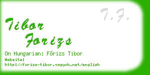 tibor forizs business card